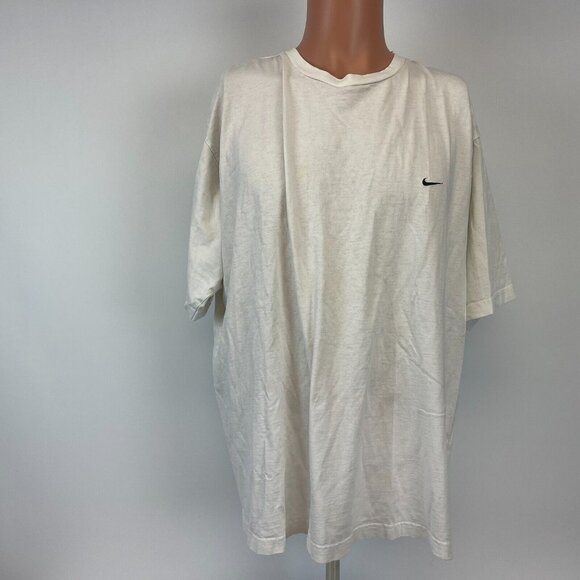 Nike Basic T Shirt Vtg 90s Embroidered Swoosh White Size XL - Picture 2 of 4